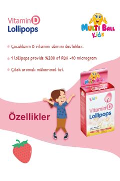 Multiball Kids Vitamin D Lollipops 7'li