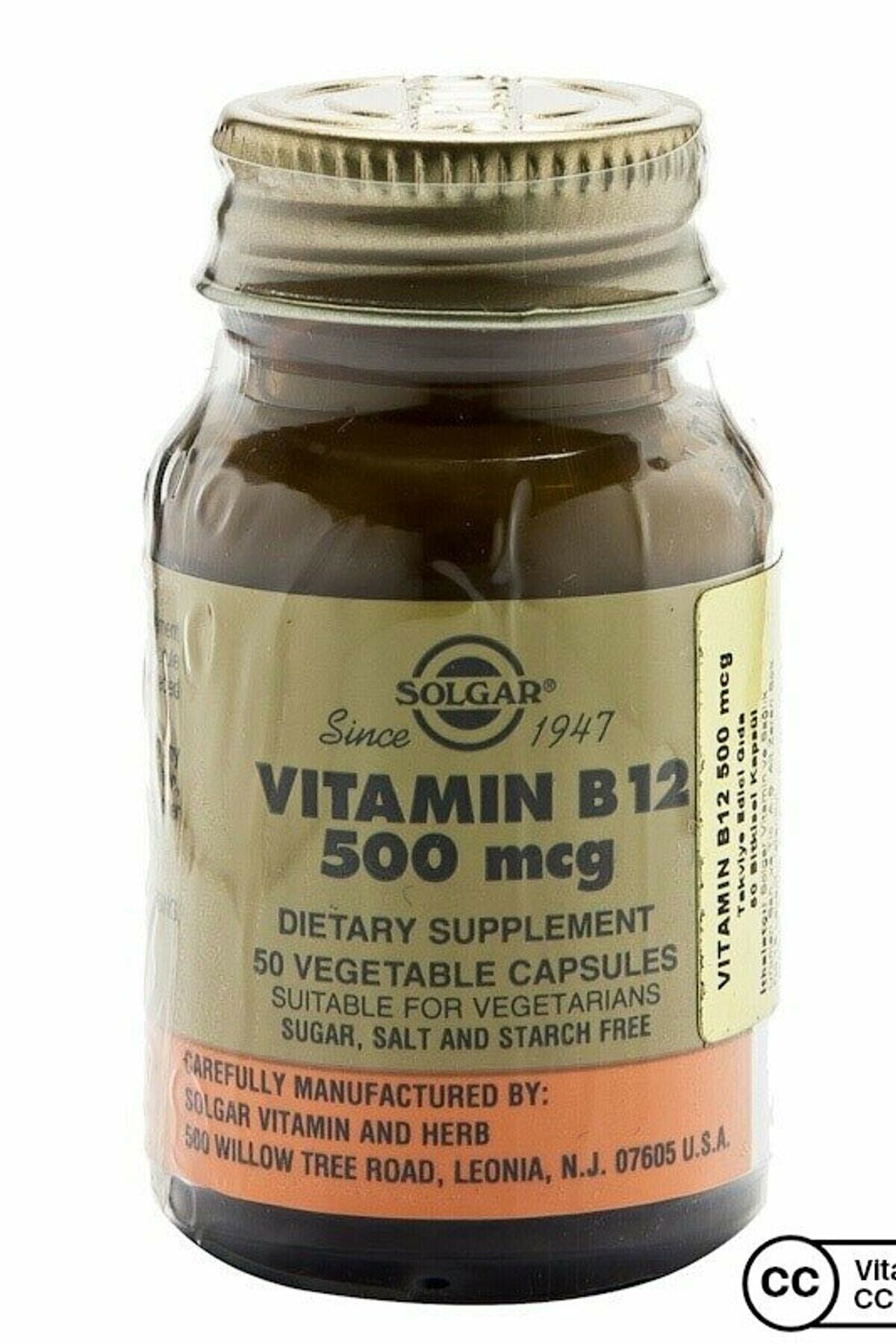 Solgar Vitamin B-12 500 mg 50 Kapsül