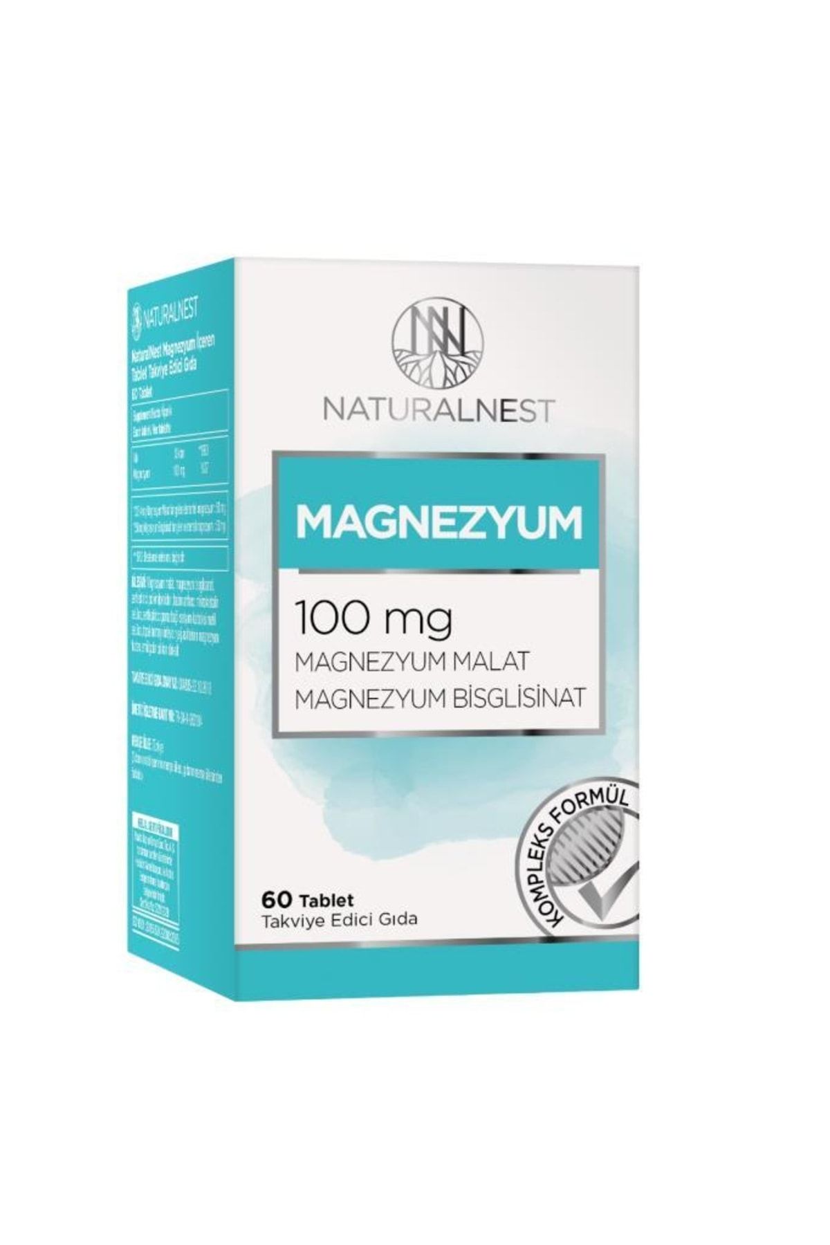 Naturalnest Magnezyum 100 mg 60 Tablet