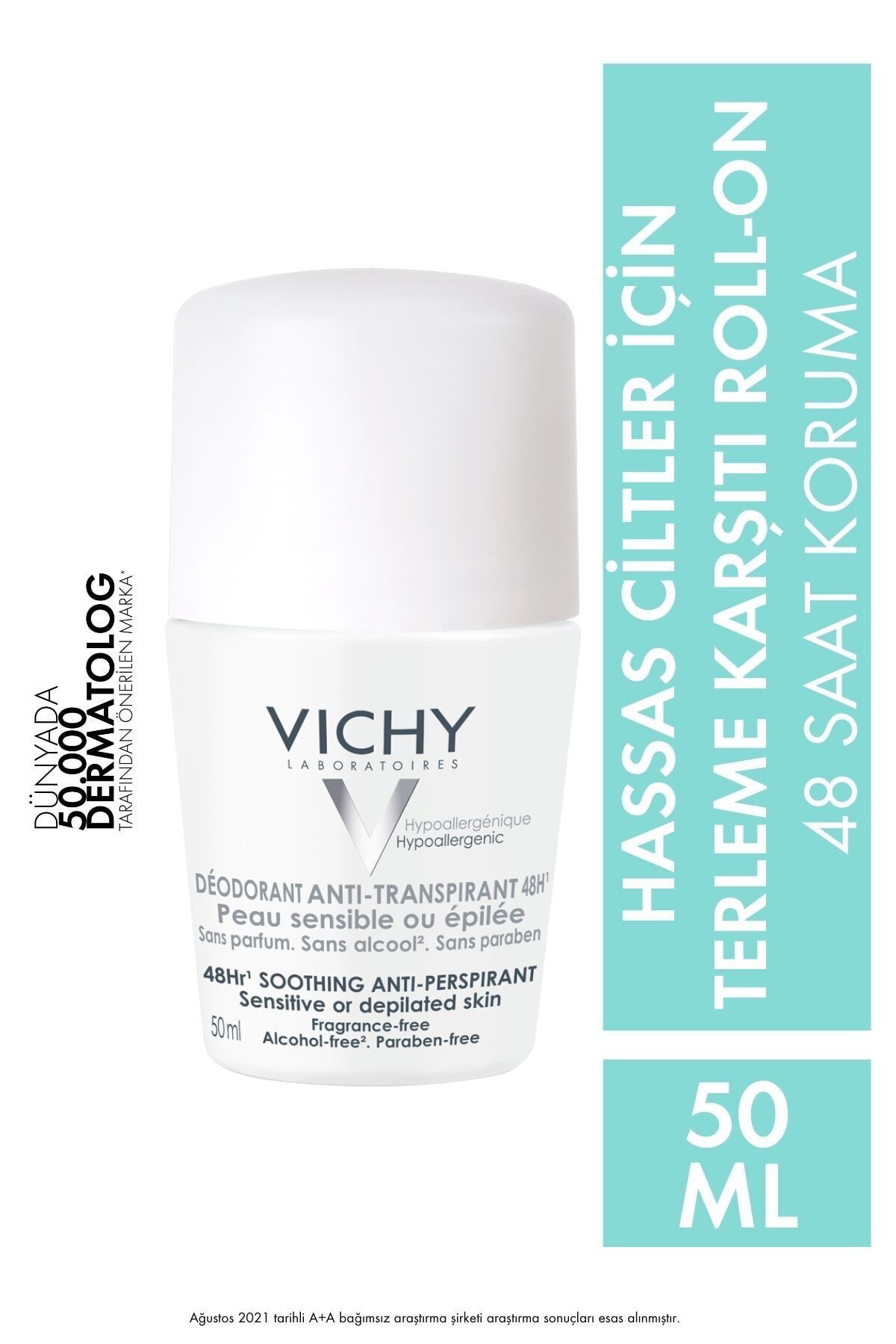 Vichy Roll-On Deodorant Hassas ve Epilasyon Yapılmış Ciltler için 50 ml