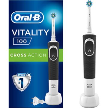 Oral-B Vitality 100 Quadrant Timer Cross Action Şarjlı Diş Fırçası Siyah - Kutulu