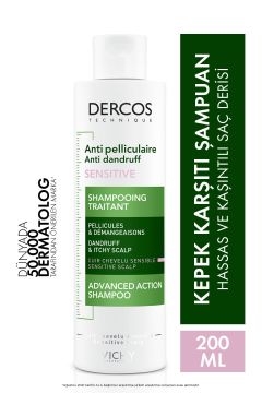 Vichy Dercos Anti-Pelliculaire Şampuan Hassas ve Kaşıntılı Saç Derisi 200 ml