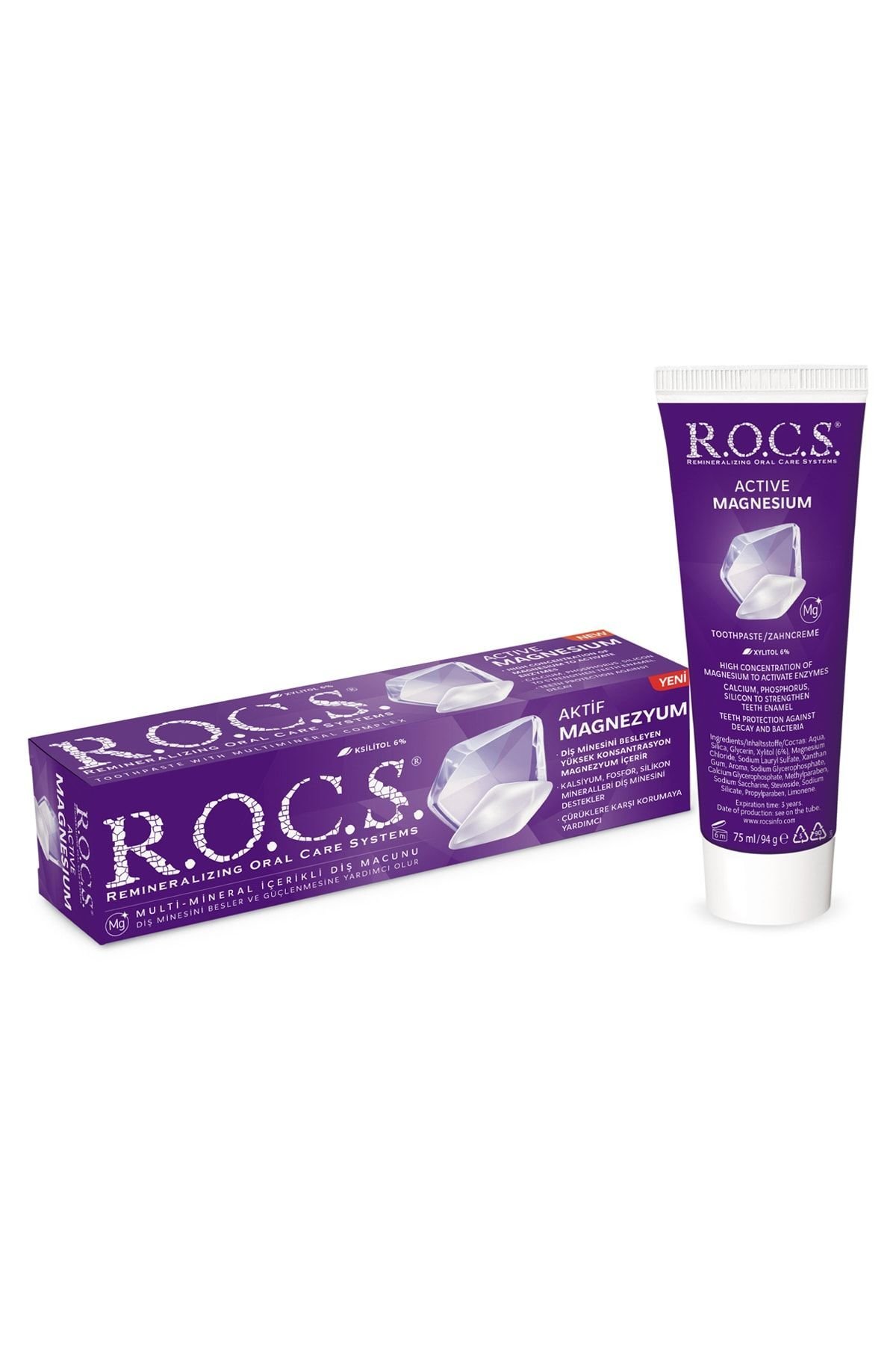 Rocs Aktif Magnezyum Diş Macunu 75 ml