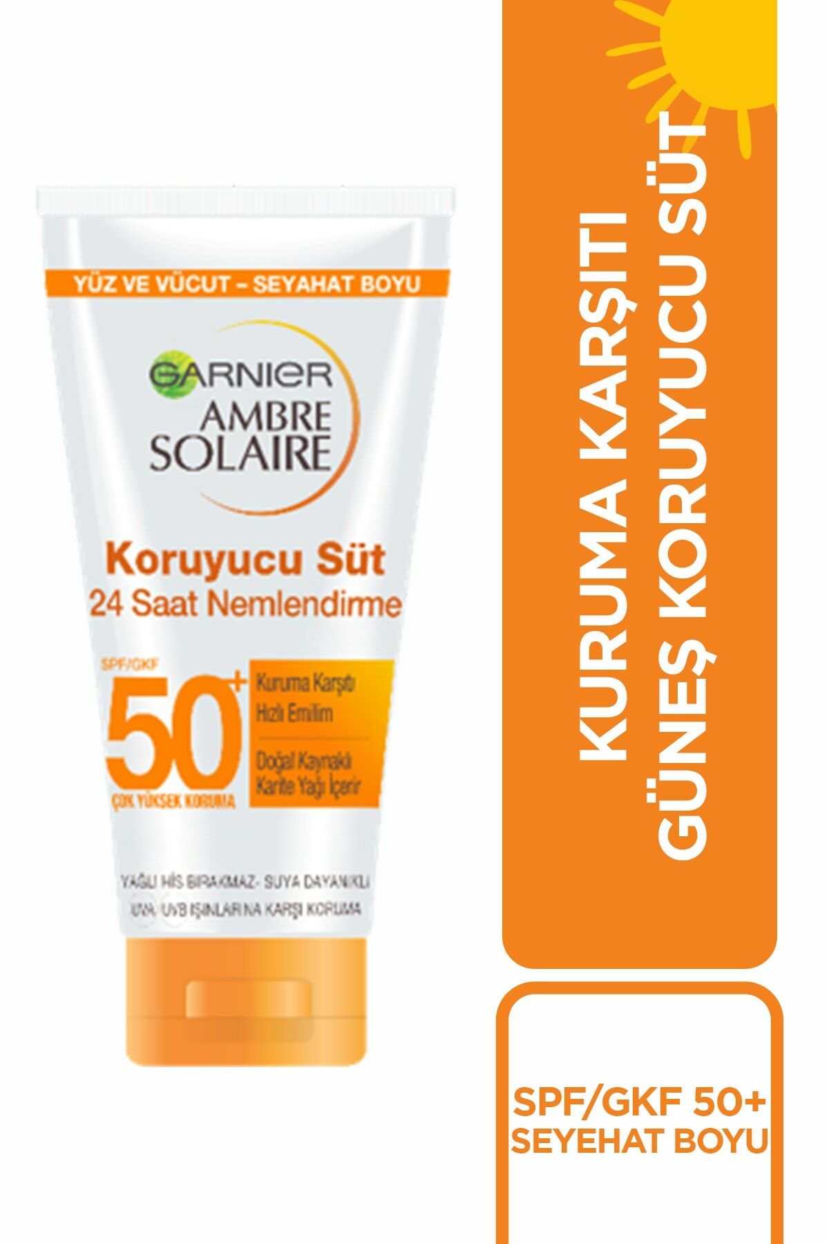 Garnier Ambre Solaire Koruyucu Süt Yüz & Vücut için SPF50 50 ml