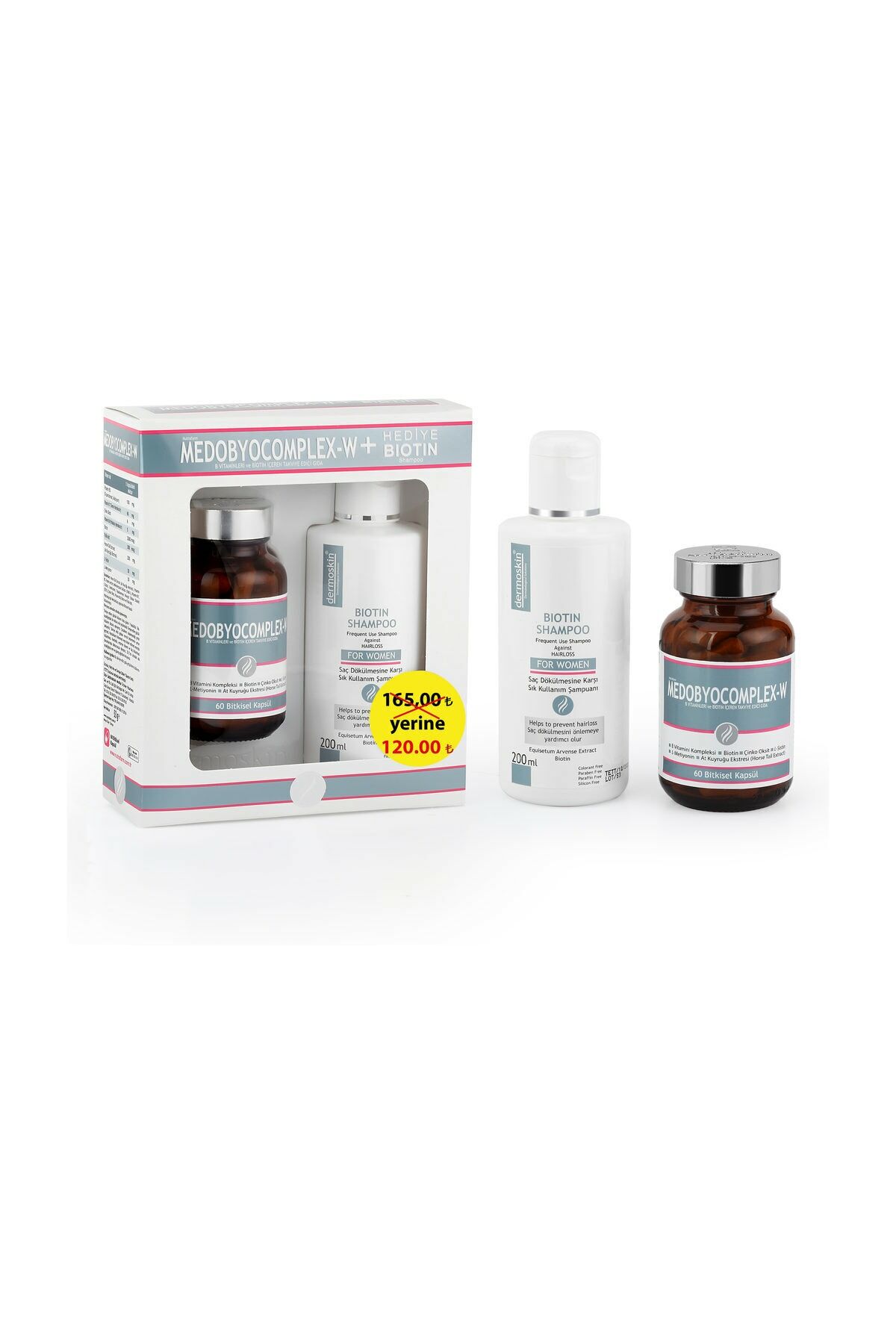 Dermoskin Medobyocomplex Kadın 60 Kapsül - Biotin Şampuan Hediyeli Paket