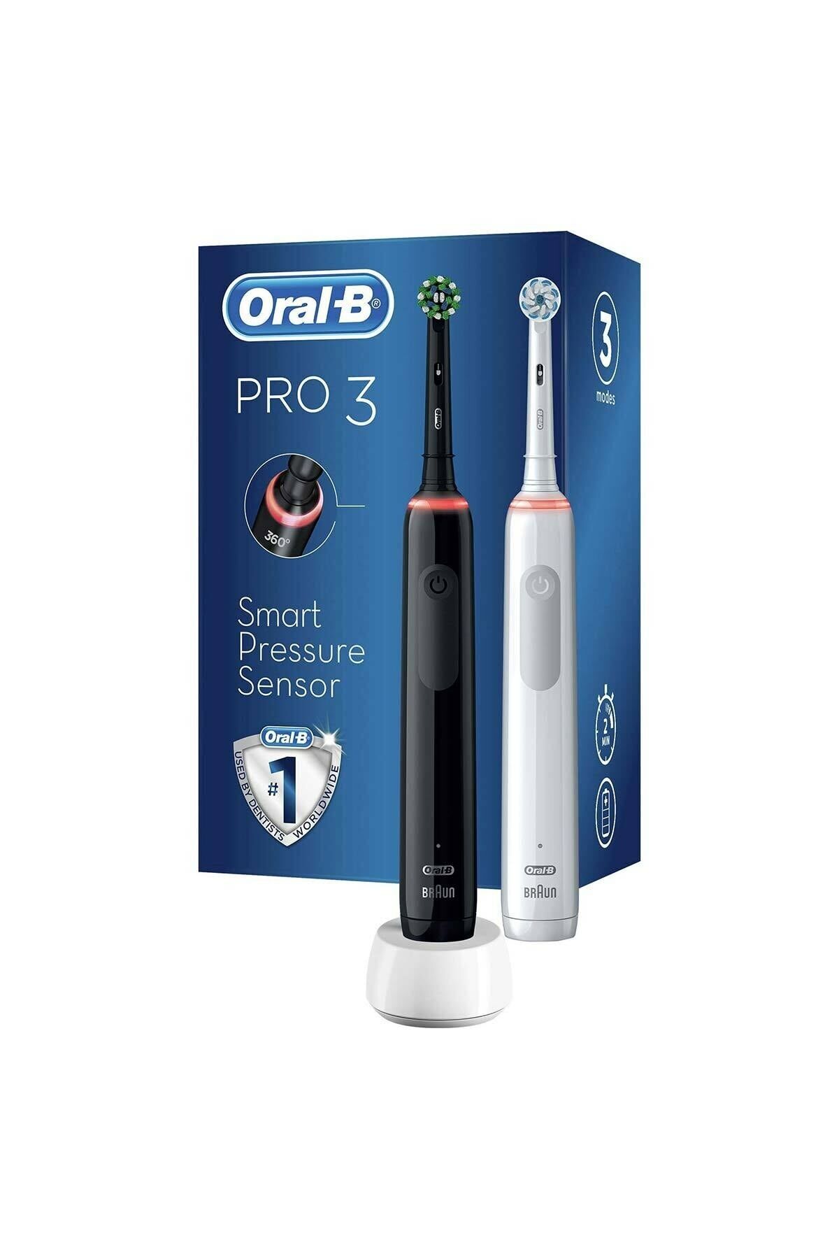 Oral-B Pro 3 3900 360 Diş Eti Basınç Sensörlü Diş Fırçası 2'li Set