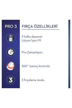 Oral-B Pro 3 3900 360 Diş Eti Basınç Sensörlü Diş Fırçası 2'li Set