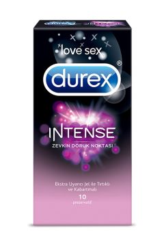 Durex Intense Ekstra Uyarıcı Jel ile Tırtıklı ve Kabartmalı 10'lu Prezervatif