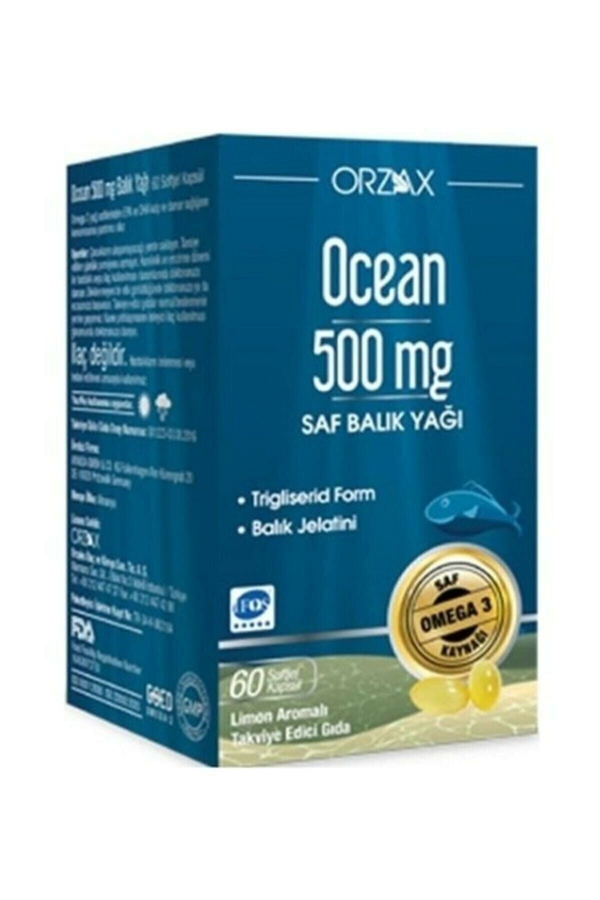 Orzax Ocean 500 mg 60 Kapsül Balık Yağı