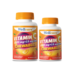 Wellcare Vitamin C 1000 mg + 15 mg Zinc 60 Çiğneme Tableti