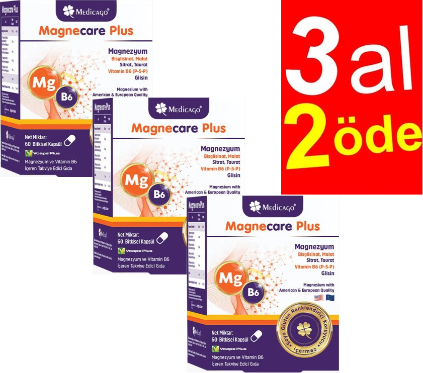 Medicago Magnecare Plus 60 Kapsül 3 AL 2 ÖDE