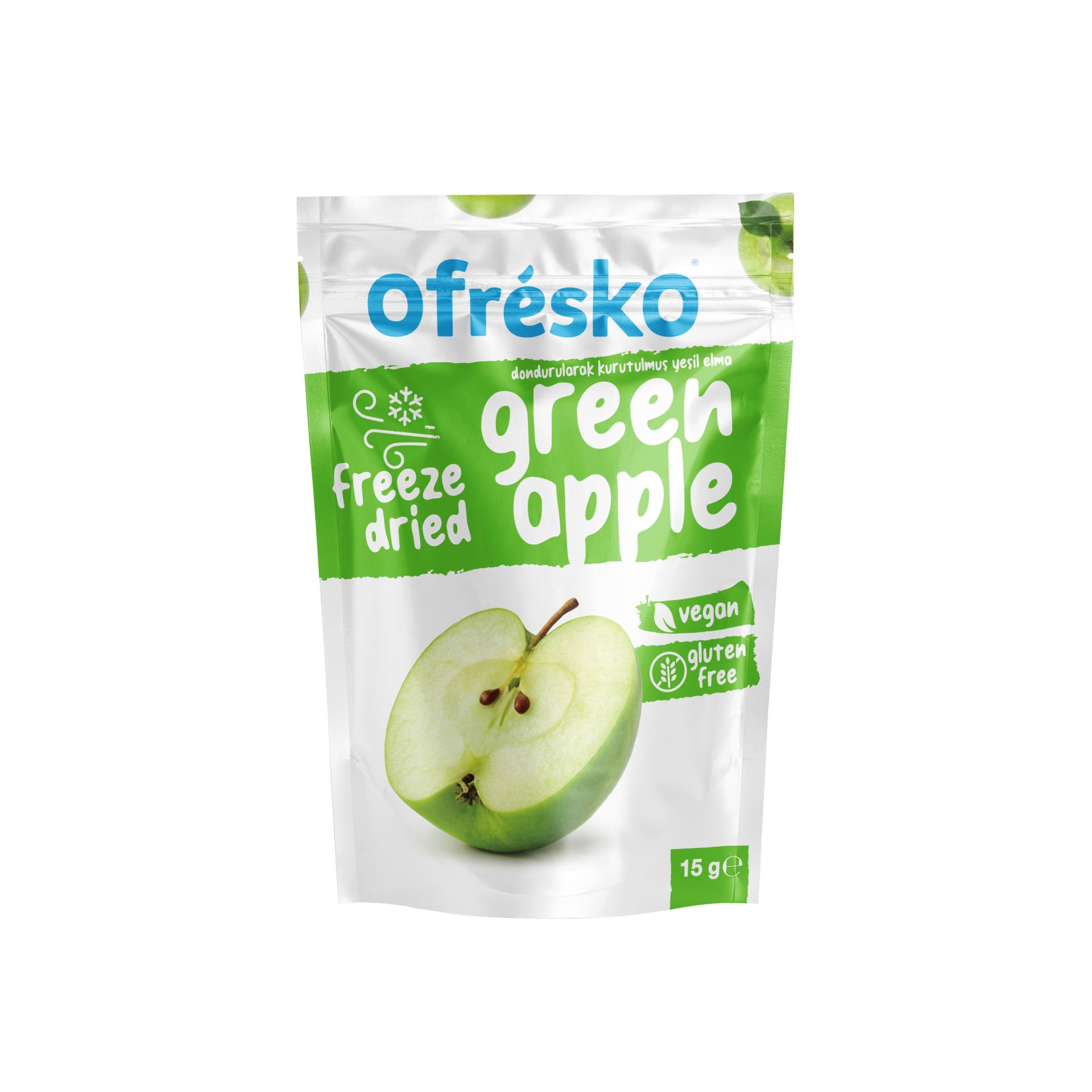 Ofrésko Freeze Dry - Dondurularak Kurutulmuş Yeşi̇l Elma 15 g Doypack