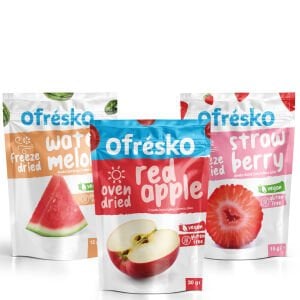 Ofrésko Mix Freeze Dry - Dondurularak Kurutulmuş  Karpuz, Çi̇lek, Oven Dry - Fırında Kurutulmuş Kırmızı Elma