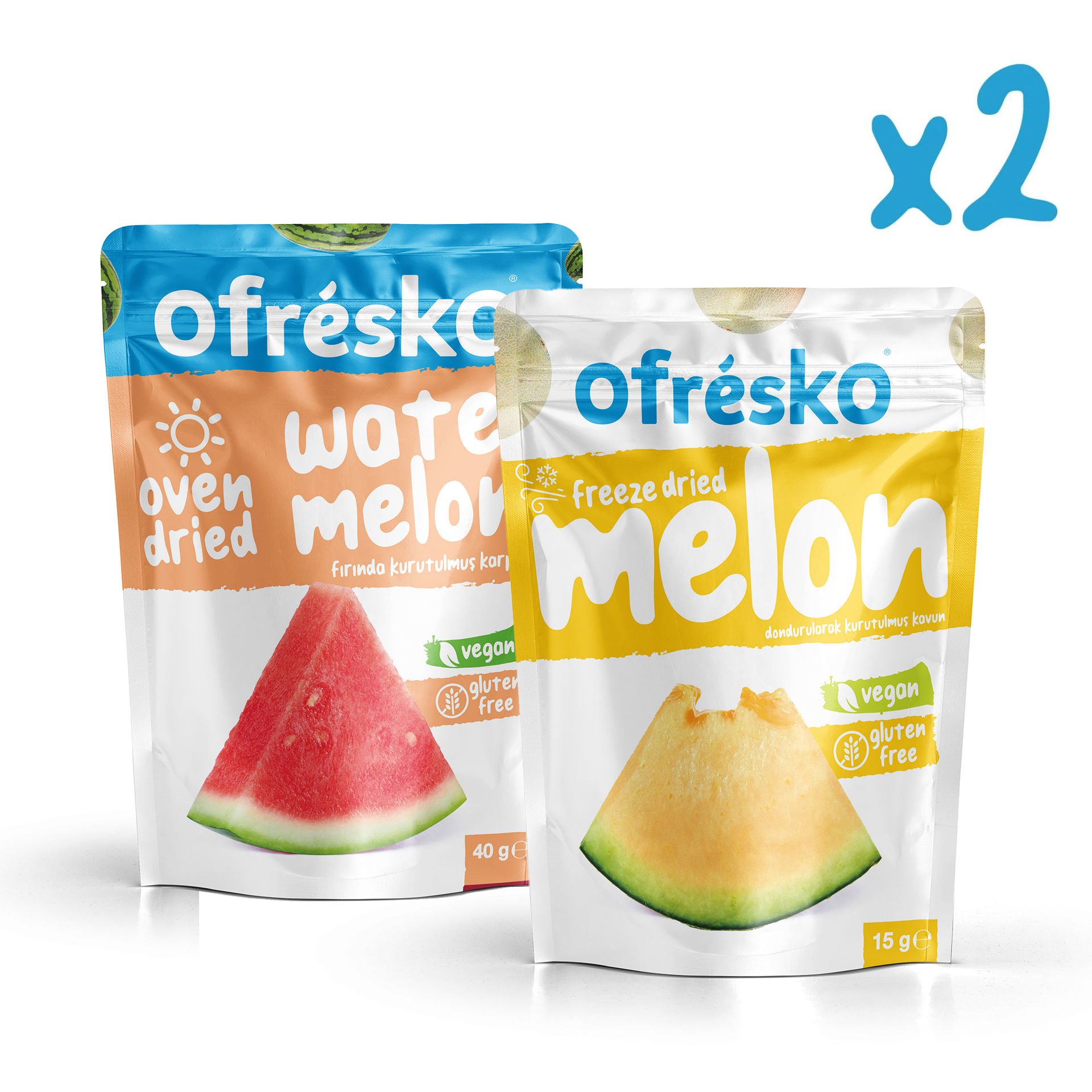 Ofrésko Mix Freeze Dry - Dondurularak Kurutulmuş  Kavun, Oven Dry  - Fırında Kurutulmuş  Karpuz (X2)