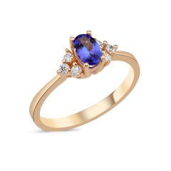 0.53 Karat Tanzanite Pırlanta Yüzük