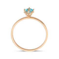 0.23 Karat Blue Topaz Pırlanta Yüzük