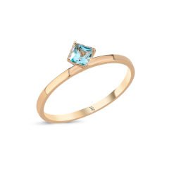 0.23 Karat Blue Topaz Pırlanta Yüzük