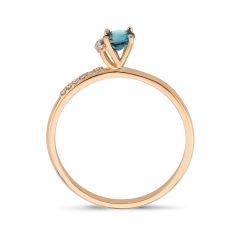 0.33 Karat London Blue Topaz Pırlanta Yüzük