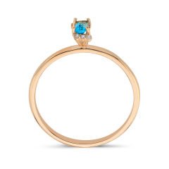 0.16 Karat Blue Topaz Pırlanta Yüzük