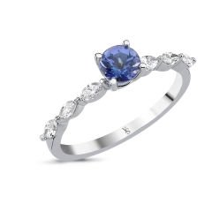 0.73 Karat Tanzanite Pırlanta Yüzük