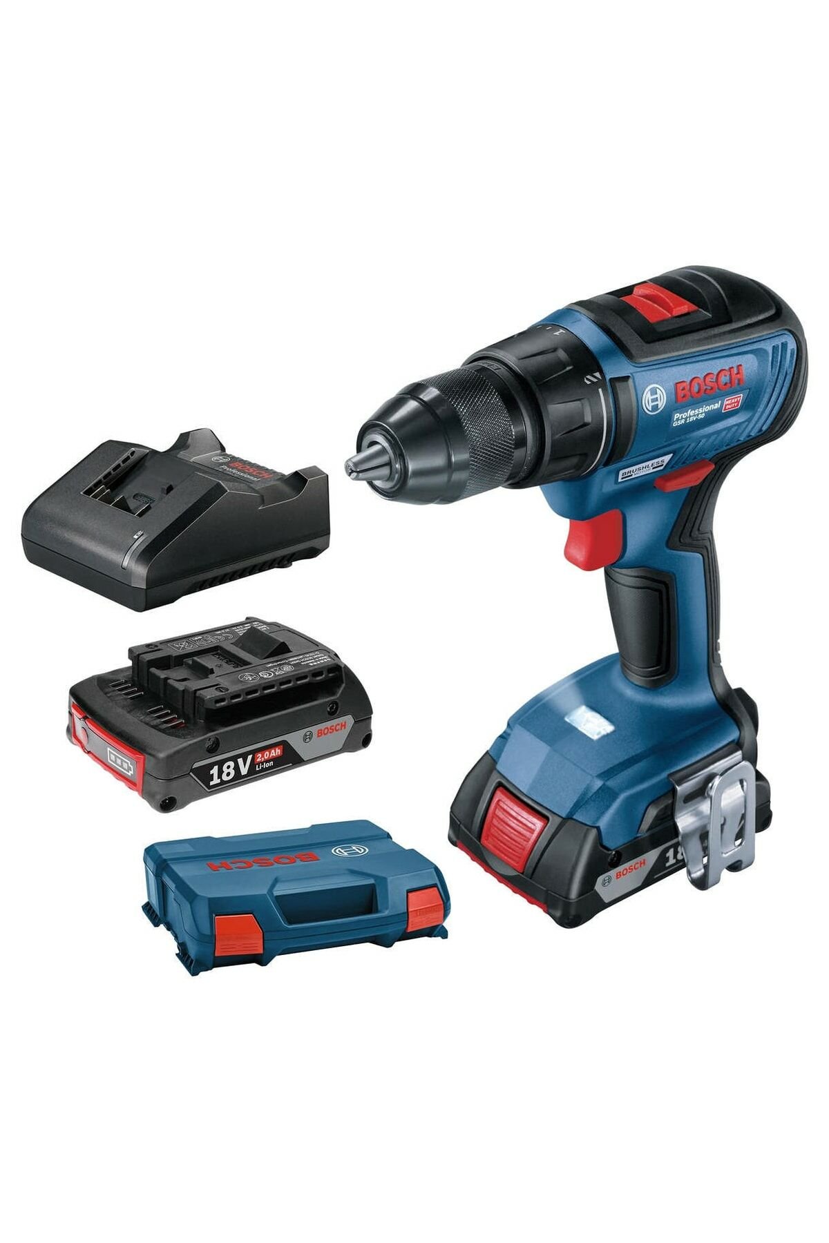 Bosch GSR 18V-50 2x2.0Ah Çift Akülü