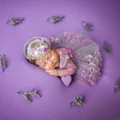 Aqua Green Lilac Newborn Dress