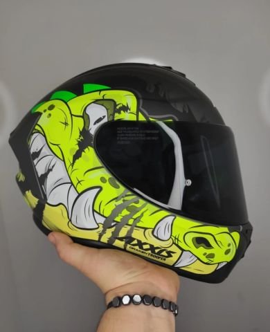 Axxis Draken Trooper Matt Fluor Yellow Kask