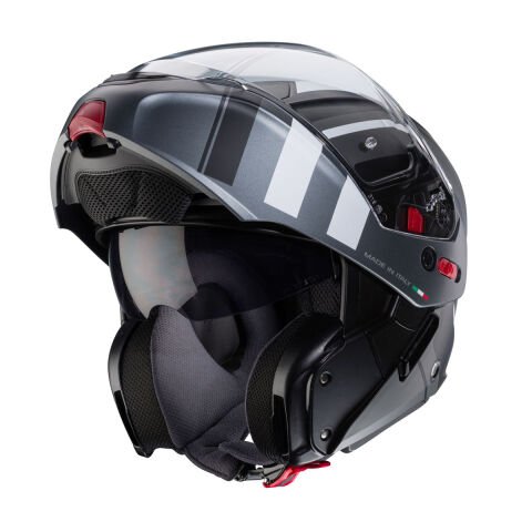 Caberg Horus X Road Matt Black - Gun Metal - White