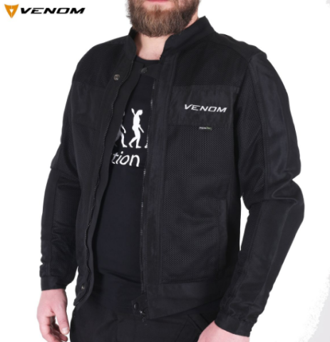 Venom Urban Full File Erkek Siyah Ceket - Motosiklet Montu