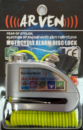 Racing Moto Hatırlatma Kablolu Disk Kilidi gri