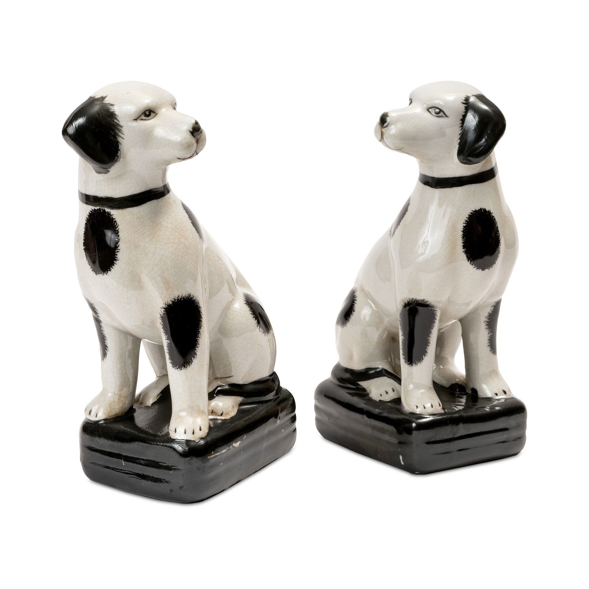 Siyah Benekli Beyaz İngiliz Köpek Biblolar