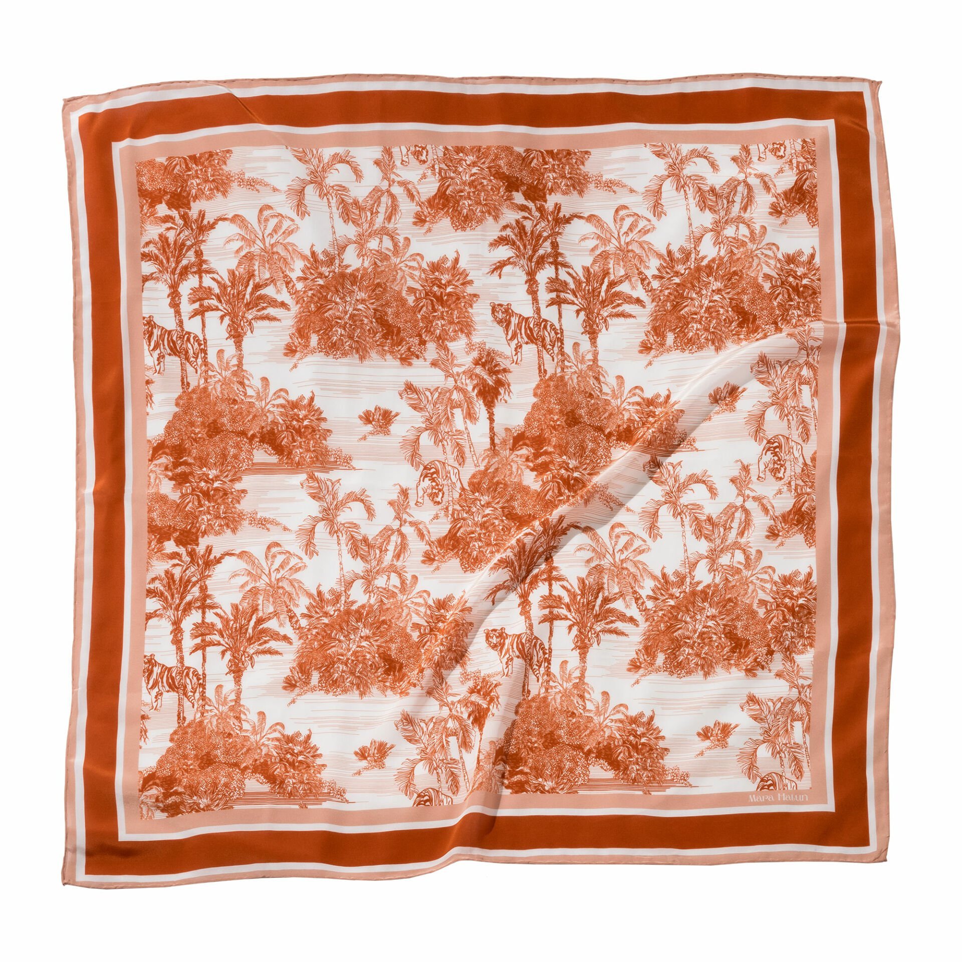 Toile De Jouy Orange Bloom İpek Eşarp 105 x 105 cm