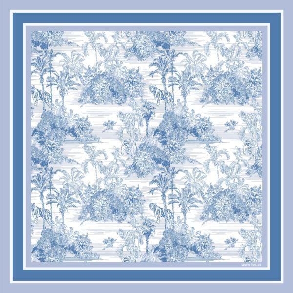 TOILE DE JOUY AZURE İPEK ŞAL 140 X 140 CM