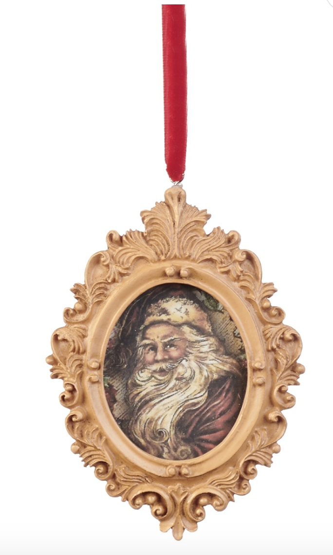 NOSTALJİK OVAL ÇERÇEVELİ NOEL BABA YILBAŞI SÜSÜ, GOODWILL