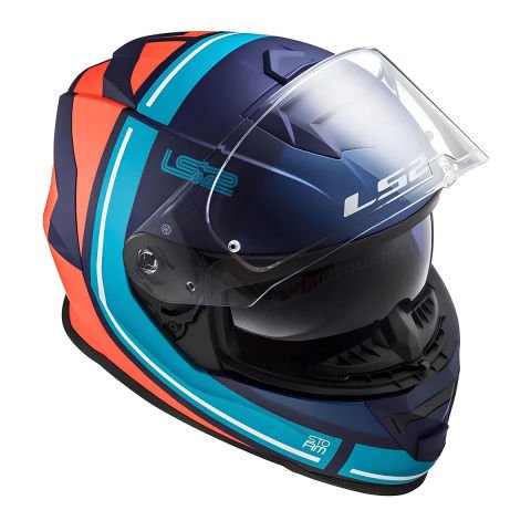 LS2 STORM 2 SLANT MAT MAVİ-TURUNCU KASK