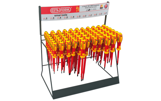 Ceta Form 67 Parça C PLUS VDE 1000V İzoleli Tornavida Teşhir Standı (Düz/PZ/PH)