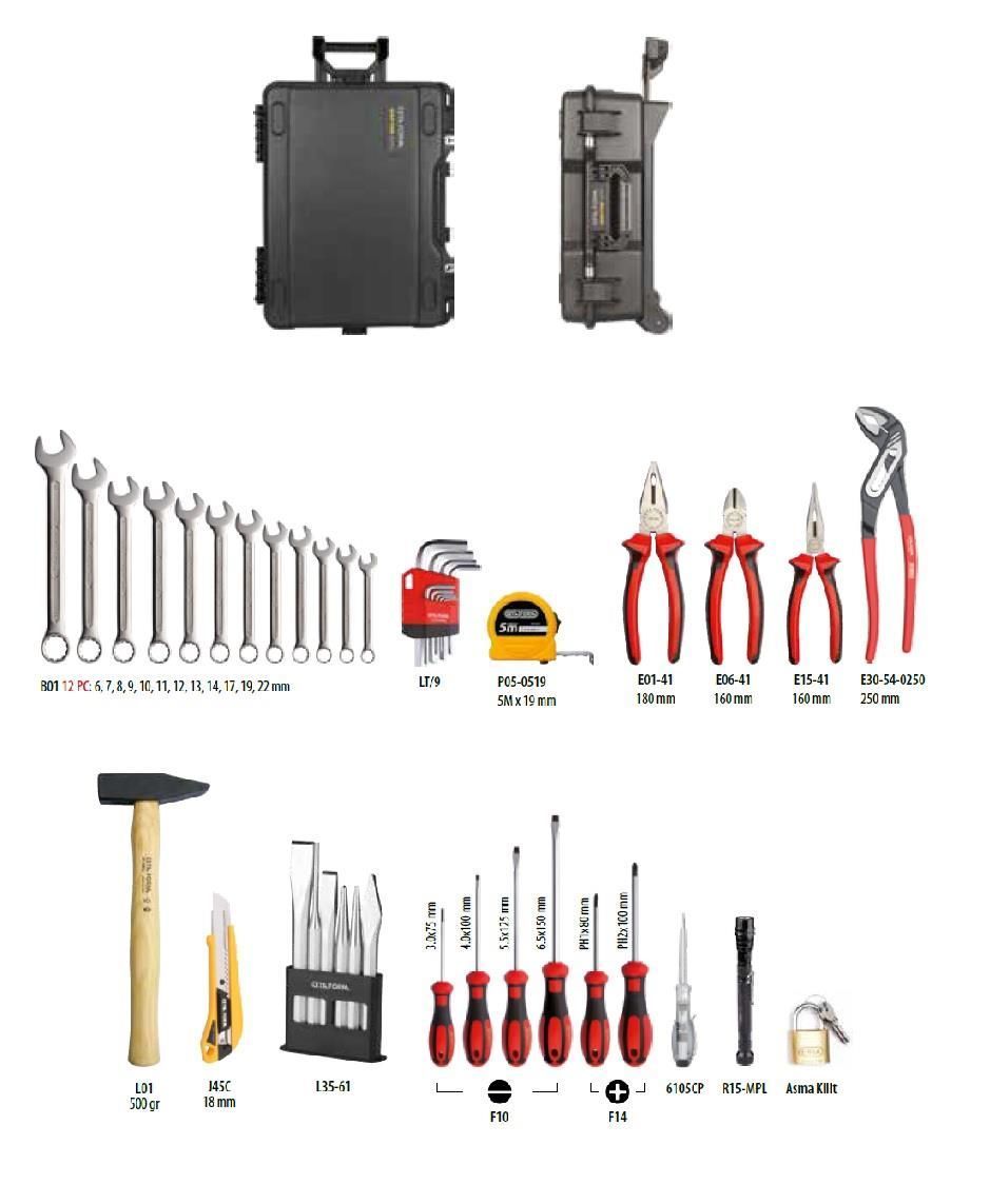 Ceta Form 43 Parça Mekanikçi Alet Seti (A32H Çekçekli Çanta İçinde)