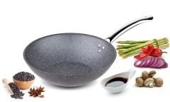 GRANİT 28 CM WOK TAVA  GRİ