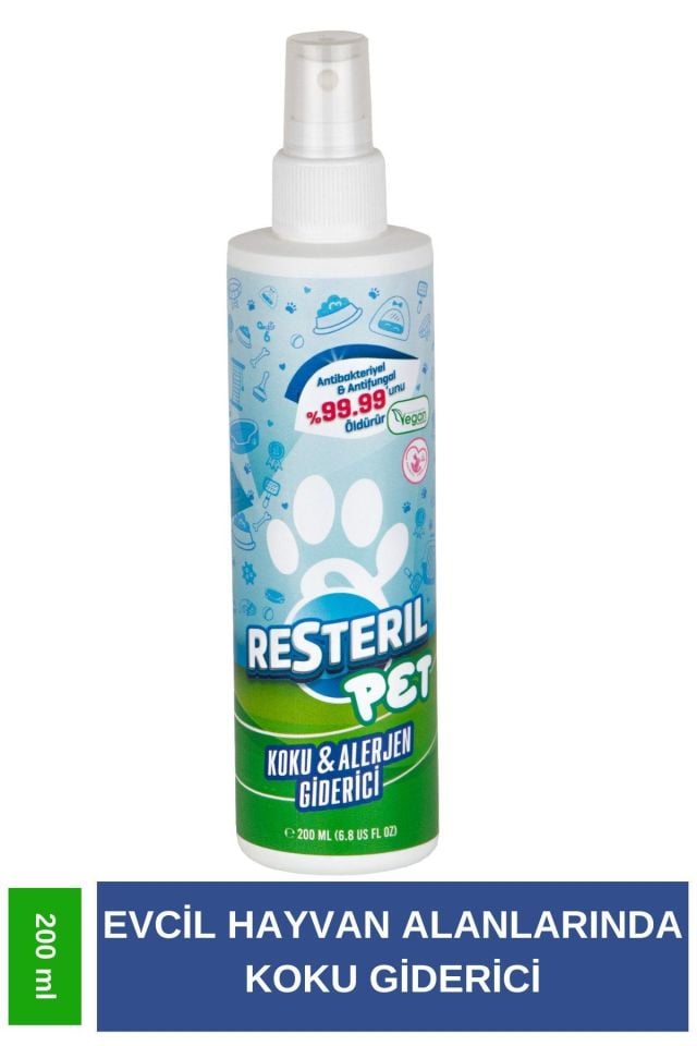 Resteril Kedi ve Köpekler için Koku ve Alerjen Giderici Hijyen Spreyi 200ml