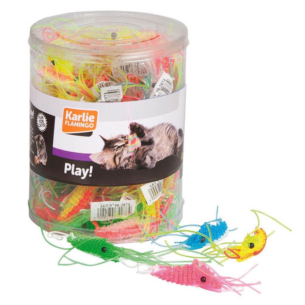 Karlıe Kedi Oyuncağı Plastik Karides 6cm 60lı