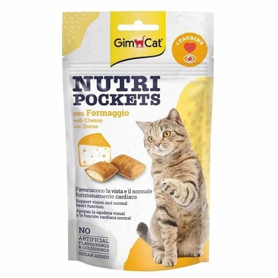 GimCat Nutripockets Peynirli ve Taurinli Kedi Ödül Maması 60gr