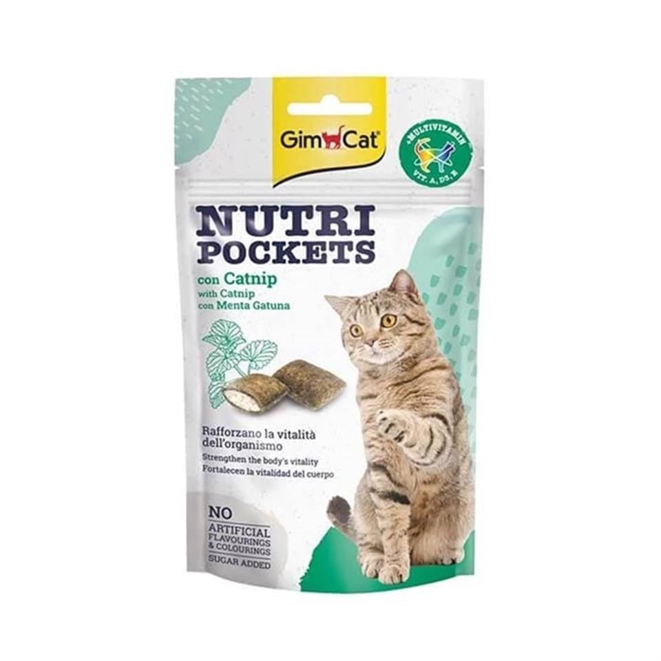 GimCat Nutripockets Kedi Otlu Multivitamin Kedi Ödül Maması 60gr