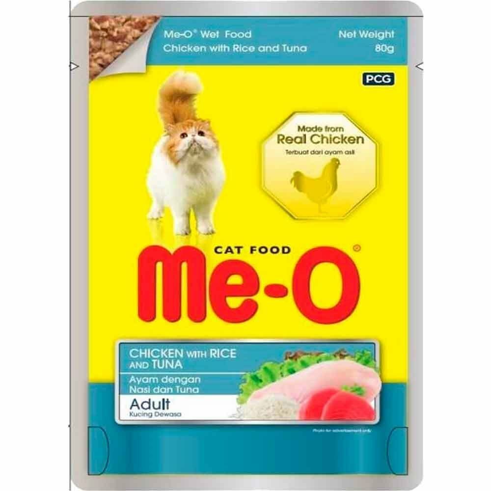 Me-O Pouch Tavuklu Pirinçli Ve Ton Balıklı Kedi Konservesi 80gr