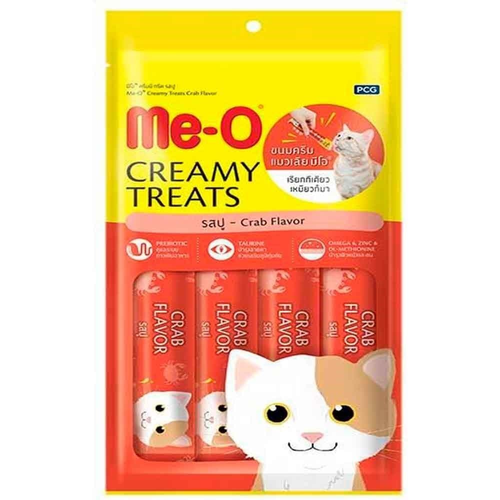 Me-O Creamy Treats Yengeç ve Ton Balıklı Ek Besin ve Kedi Ödülü 4x15gr