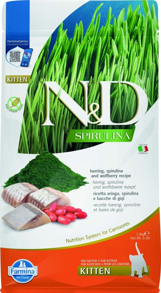 N&D Spirulina Herring Kitten 1,5 kg