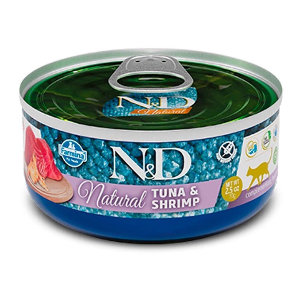 N&D Natural Tuna Balıklı - Karidesli Yetişkin Kedi Konserve 70 Gr