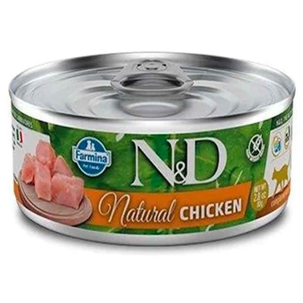 N&D Natural Tavuk Etli Yetişkin Kedi Konserve 70 Gr