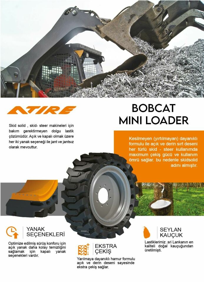 Atire Minicargador Bobcat Rimless Skid Sólido