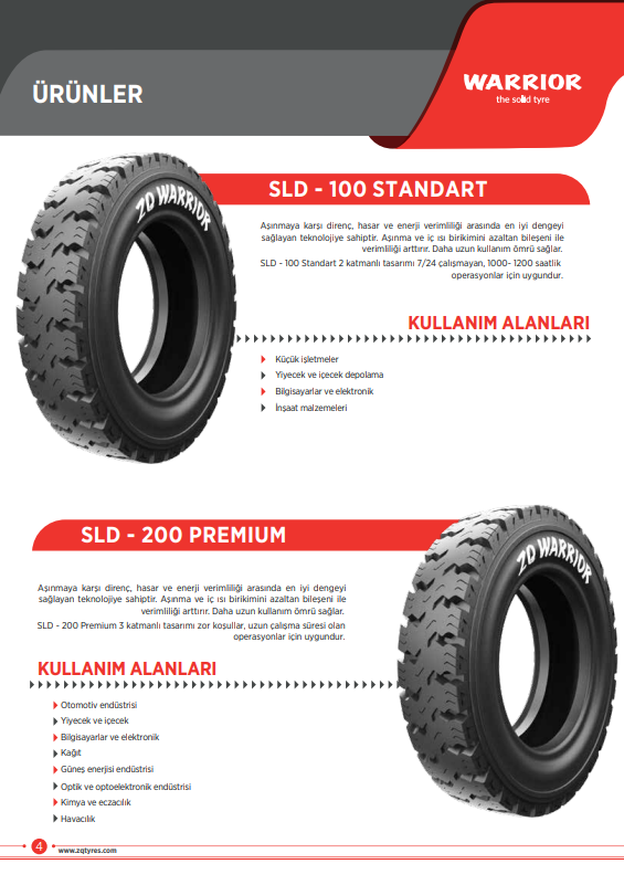 ZQ Warrior Dolgu Forklift Lastiği SLD Desen