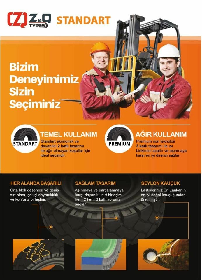 Atire Segmanlı Standart Achiever İz Bırakmayan Forklift Lastiği